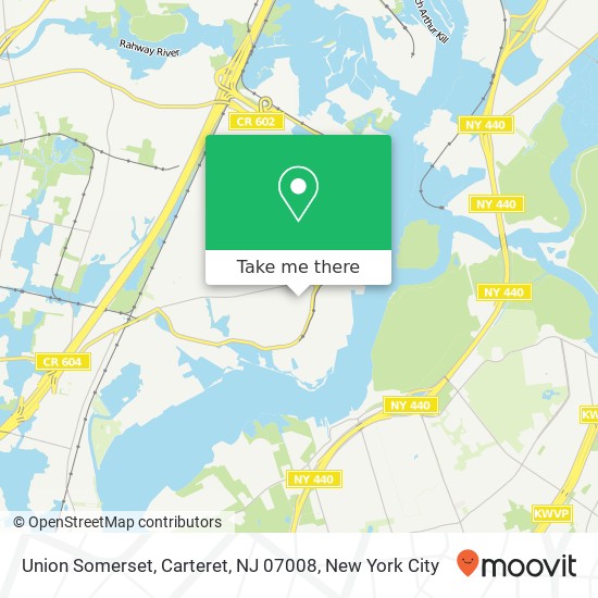 Mapa de Union Somerset, Carteret, NJ 07008
