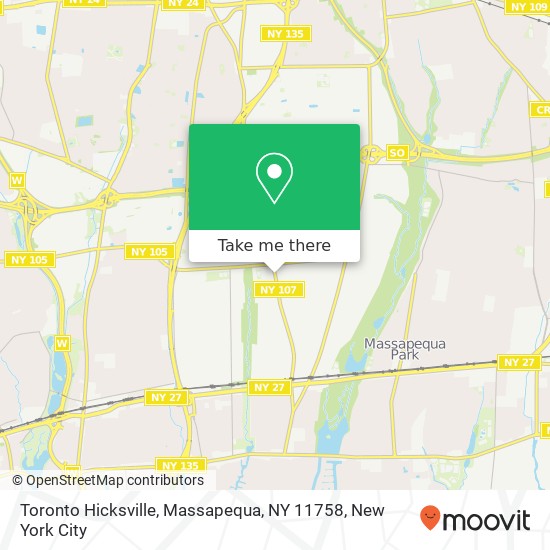 Mapa de Toronto Hicksville, Massapequa, NY 11758