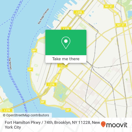 Mapa de Fort Hamilton Pkwy / 74th, Brooklyn, NY 11228