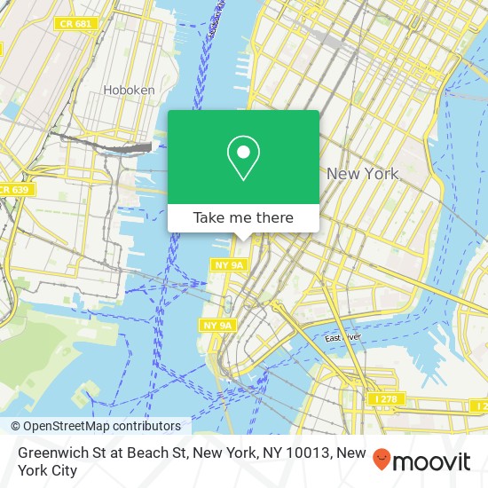 Greenwich St at Beach St, New York, NY 10013 map