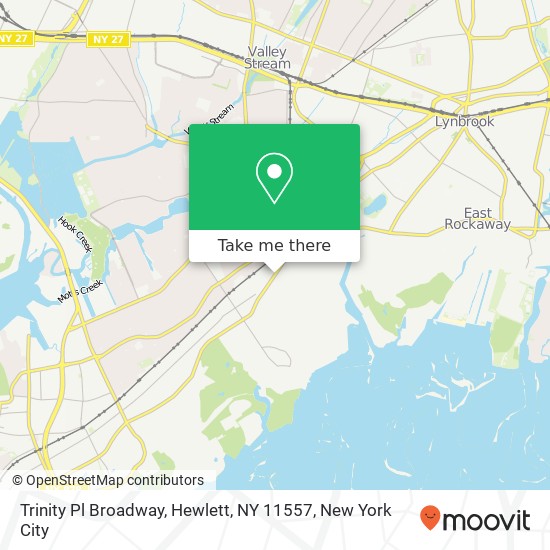Mapa de Trinity Pl Broadway, Hewlett, NY 11557