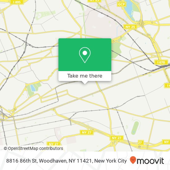 Mapa de 8816 86th St, Woodhaven, NY 11421