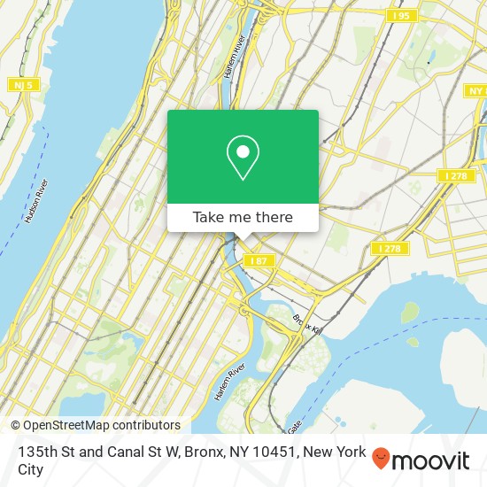 Mapa de 135th St and Canal St W, Bronx, NY 10451