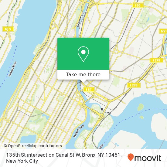 Mapa de 135th St intersection Canal St W, Bronx, NY 10451