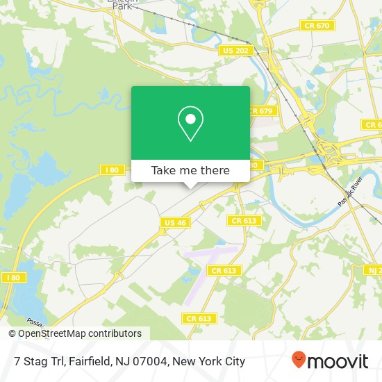 Mapa de 7 Stag Trl, Fairfield, NJ 07004