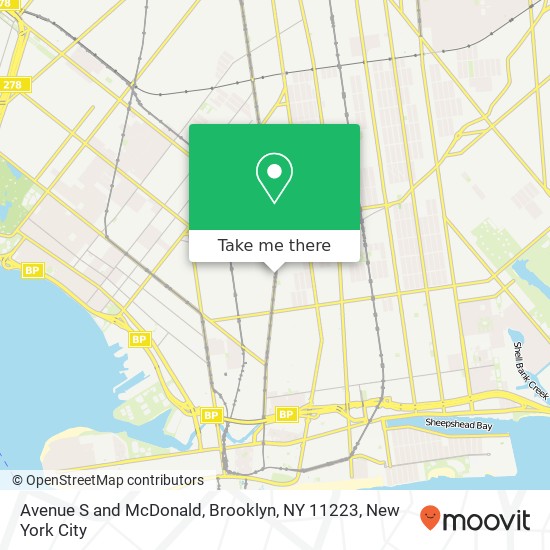 Avenue S and McDonald, Brooklyn, NY 11223 map