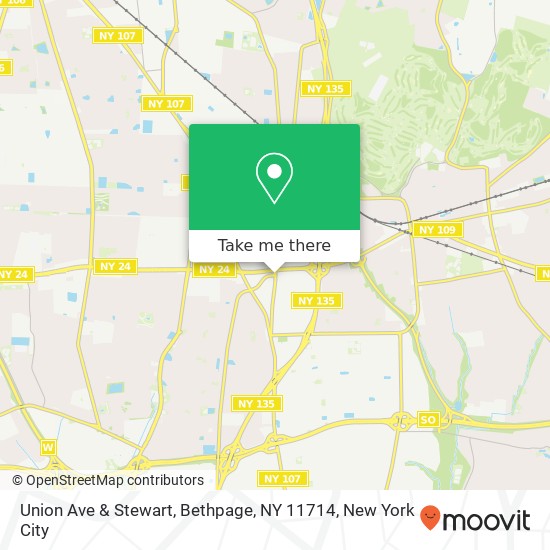 Mapa de Union Ave & Stewart, Bethpage, NY 11714