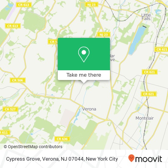 Mapa de Cypress Grove, Verona, NJ 07044