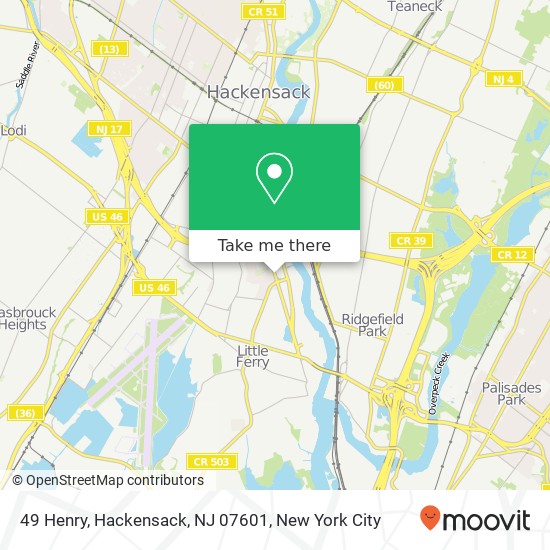 Mapa de 49 Henry, Hackensack, NJ 07601