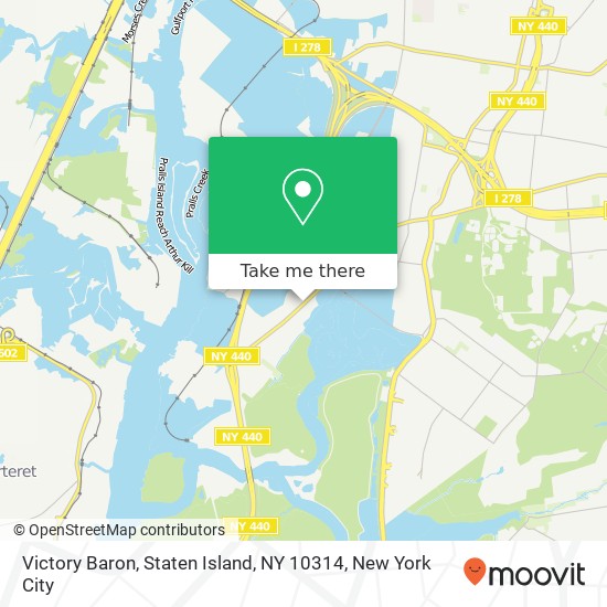 Mapa de Victory Baron, Staten Island, NY 10314