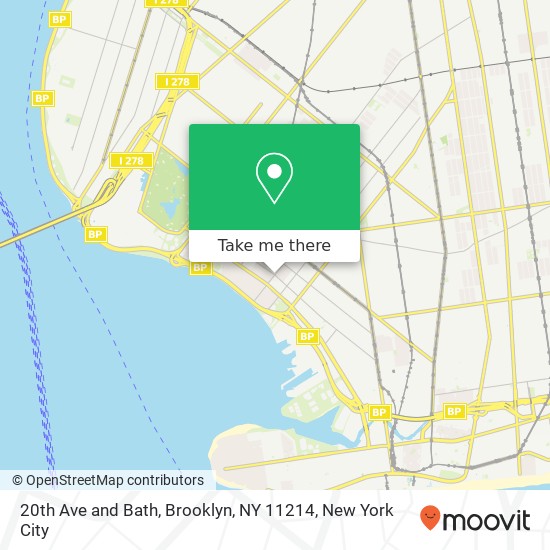 Mapa de 20th Ave and Bath, Brooklyn, NY 11214