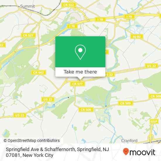 Springfield Ave & Schaffernorth, Springfield, NJ 07081 map