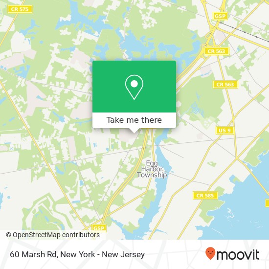 Mapa de 60 Marsh Rd, Egg Harbor Twp, NJ 08234