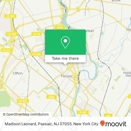 Mapa de Madison Leonard, Passaic, NJ 07055