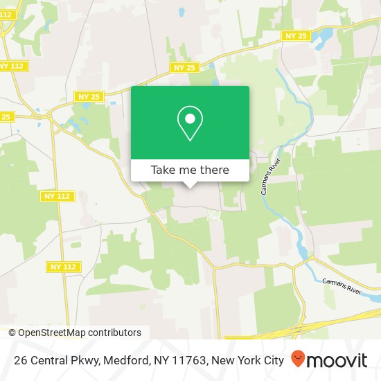 Mapa de 26 Central Pkwy, Medford, NY 11763