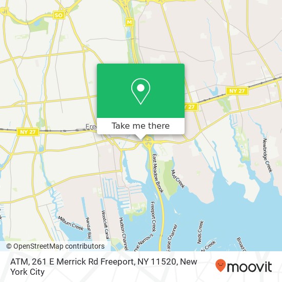 Mapa de ATM, 261 E Merrick Rd Freeport, NY 11520