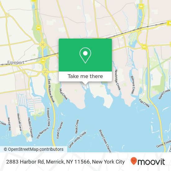 Mapa de 2883 Harbor Rd, Merrick, NY 11566