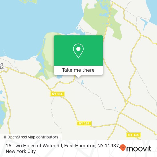 Mapa de 15 Two Holes of Water Rd, East Hampton, NY 11937