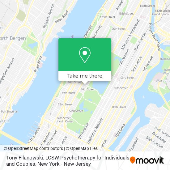Mapa de Tony Filanowski, LCSW Psychotherapy for Individuals and Couples