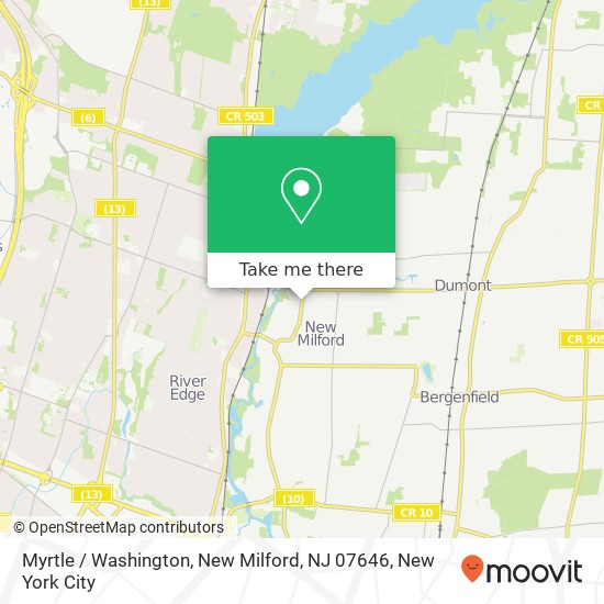 Mapa de Myrtle / Washington, New Milford, NJ 07646