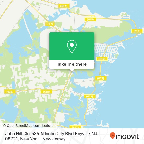 Mapa de John Hill Clu, 635 Atlantic City Blvd Bayville, NJ 08721