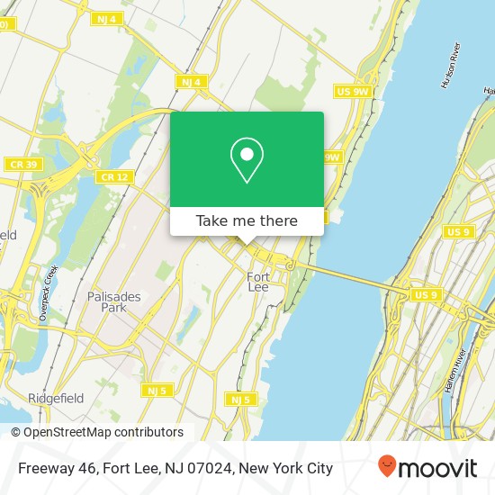 Mapa de Freeway 46, Fort Lee, NJ 07024