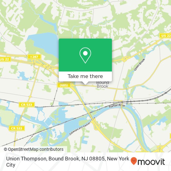 Mapa de Union Thompson, Bound Brook, NJ 08805