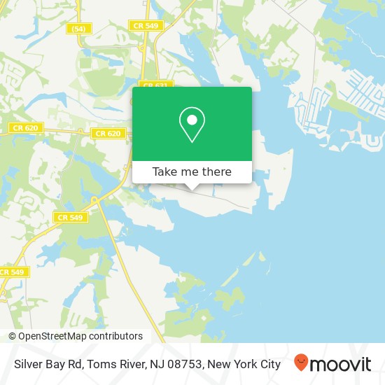 Mapa de Silver Bay Rd, Toms River, NJ 08753