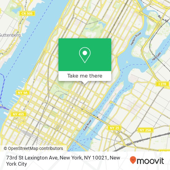 Mapa de 73rd St Lexington Ave, New York, NY 10021