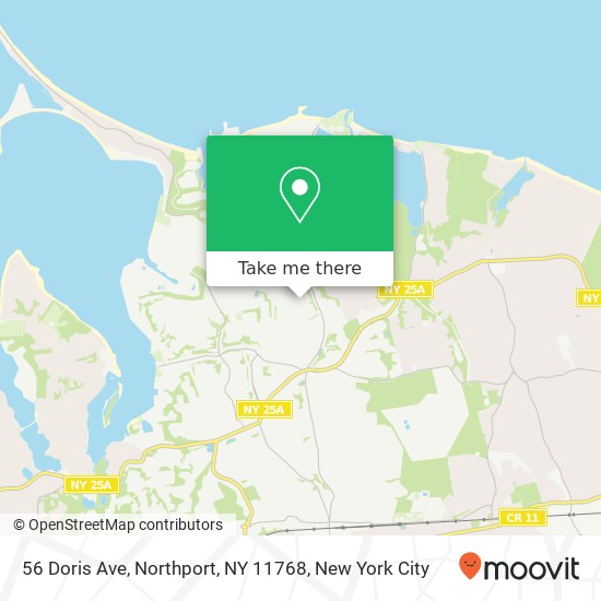 Mapa de 56 Doris Ave, Northport, NY 11768