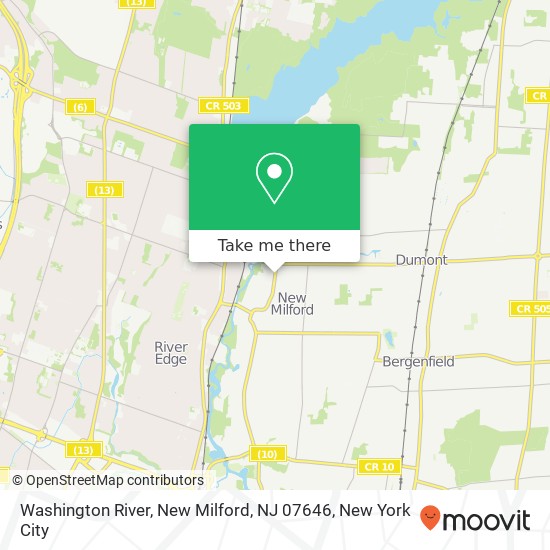 Mapa de Washington River, New Milford, NJ 07646