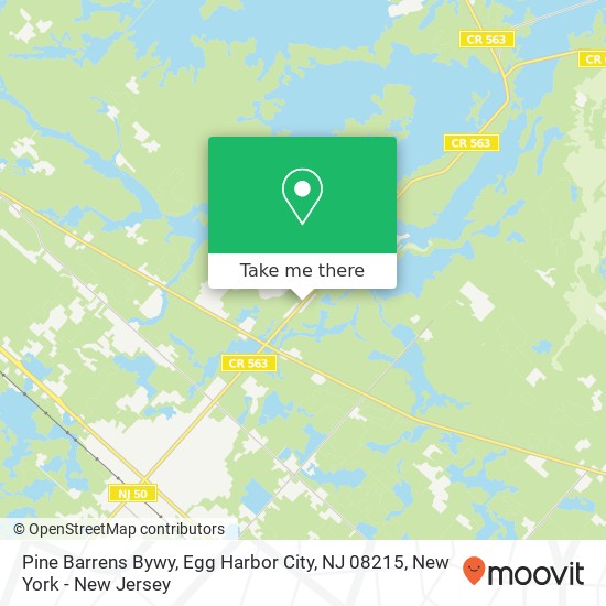 Mapa de Pine Barrens Bywy, Egg Harbor City, NJ 08215