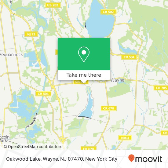 Mapa de Oakwood Lake, Wayne, NJ 07470