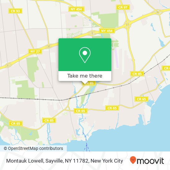 Mapa de Montauk Lowell, Sayville, NY 11782