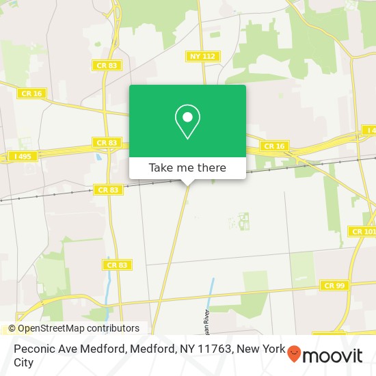 Mapa de Peconic Ave Medford, Medford, NY 11763