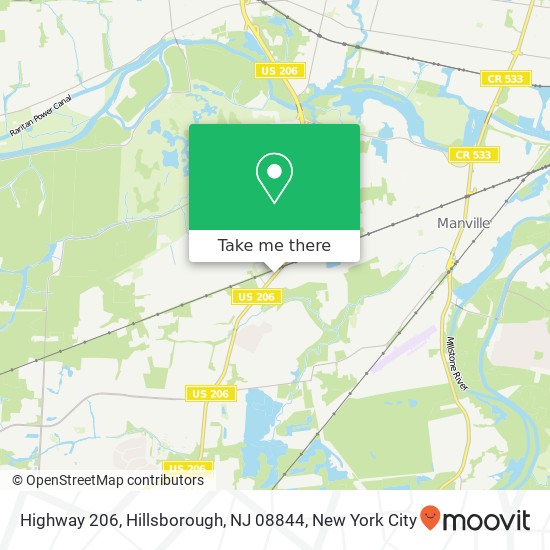 Highway 206, Hillsborough, NJ 08844 map