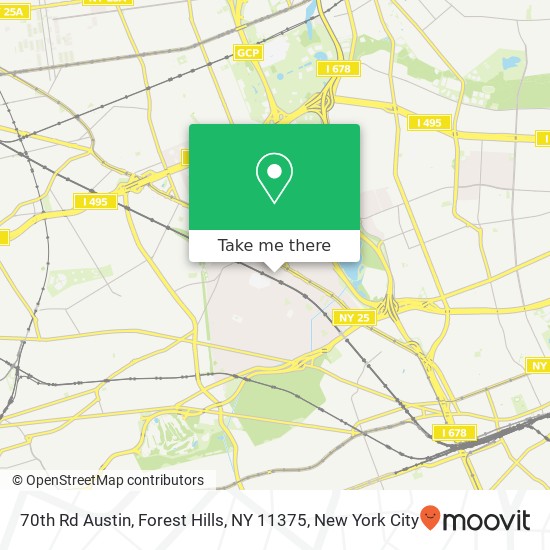 Mapa de 70th Rd Austin, Forest Hills, NY 11375
