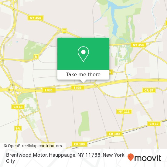 Mapa de Brentwood Motor, Hauppauge, NY 11788