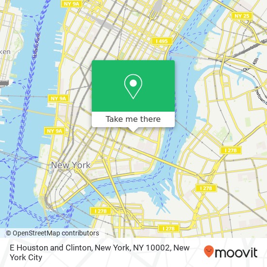 Mapa de E Houston and Clinton, New York, NY 10002