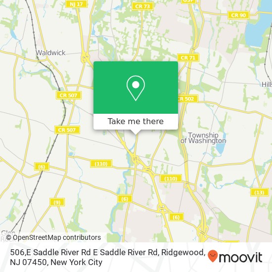 Mapa de 506,E Saddle River Rd E Saddle River Rd, Ridgewood, NJ 07450