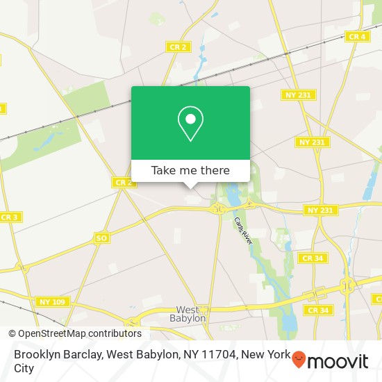 Mapa de Brooklyn Barclay, West Babylon, NY 11704