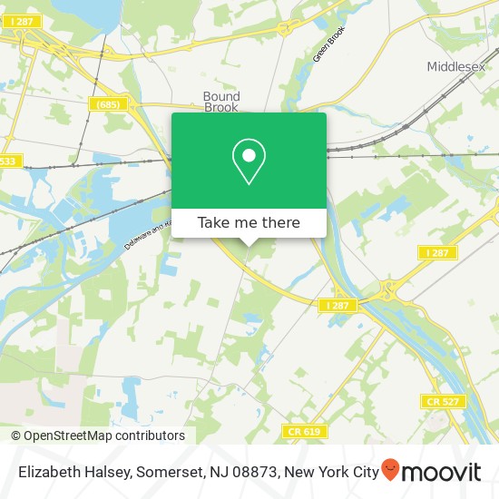 Mapa de Elizabeth Halsey, Somerset, NJ 08873