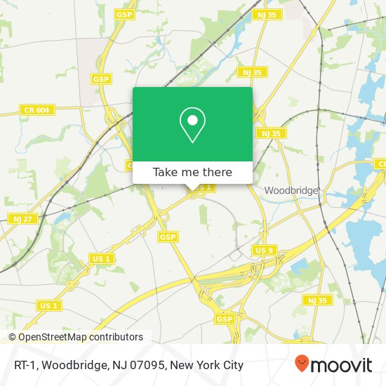 Mapa de RT-1, Woodbridge, NJ 07095