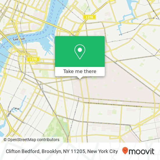Mapa de Clifton Bedford, Brooklyn, NY 11205