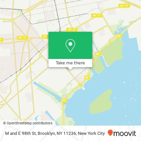 Mapa de M and E 98th St, Brooklyn, NY 11236