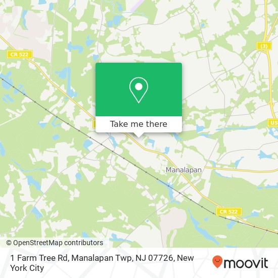 Mapa de 1 Farm Tree Rd, Manalapan Twp, NJ 07726