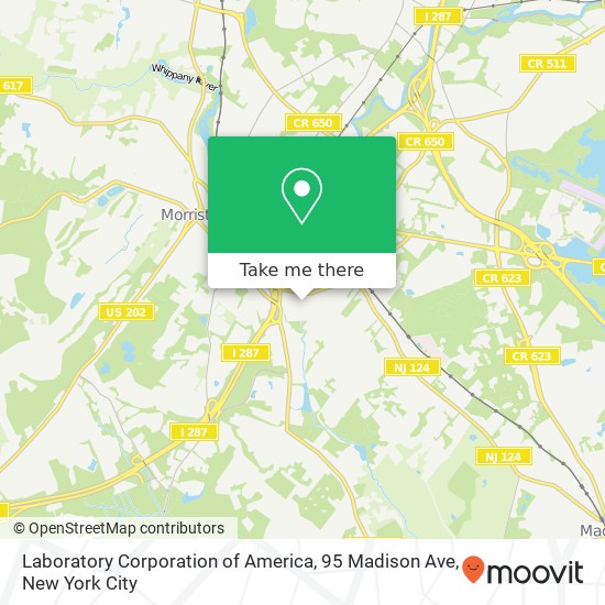 Laboratory Corporation of America, 95 Madison Ave map