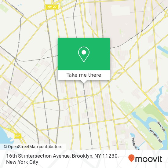 16th St intersection Avenue, Brooklyn, NY 11230 map