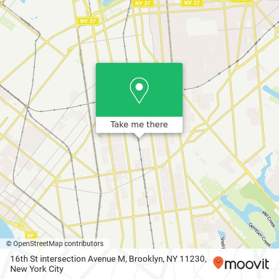 Mapa de 16th St intersection Avenue M, Brooklyn, NY 11230