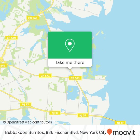 Mapa de Bubbakoo's Burritos, 886 Fischer Blvd